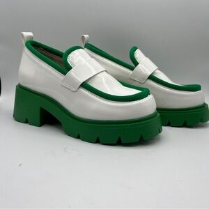 Newbella New without box green Color Platform Heeled Loafer Size 37.